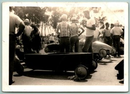 Vintage Photo Snapshot 1960s Soapbox Derby Starting Line 3 3/4&quot; x 4 1/4&quot; B13 - £9.27 GBP