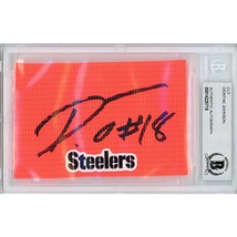 Diontae Johnson Pittsburgh Steelers Autograph Football Pylon Beckett BAS... - £75.67 GBP