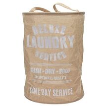 Beige Laundry Service Storage Bag Basket Hamper 21 x 15 Inch - $21.76