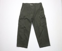 Vintage Streetwear Mens 38x28 Faded Baggy Fit Wide Leg Cargo Pants Olive Green - £47.44 GBP
