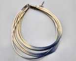 Newcomb Ombre Gradient Blue Cream Porcelain Bead 925 Silver Necklace Cho... - $48.19