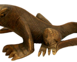 Vintage Wood KOMODO DRAGON Monitor Lizard Sculpture Statue Art Decor - $29.69