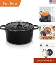 6 QT Enameled Cast Iron Dutch Oven, Dual Handles Dutch Oven Pot with Lid... - $102.46