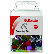 Esselte Thumb Tacks Drawing Pins (100pk) - Assorted - £24.74 GBP