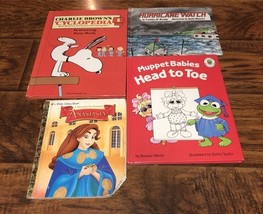 Muppet Babies, Anastasia, Charlie Brown &amp; Hurricane Watch Lot Of 4 Books - $2.87