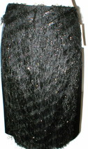 New NWT $498 Womens Black Silk Fringe Skirt Worth NY 6 York Metallic Silver  - £387.73 GBP