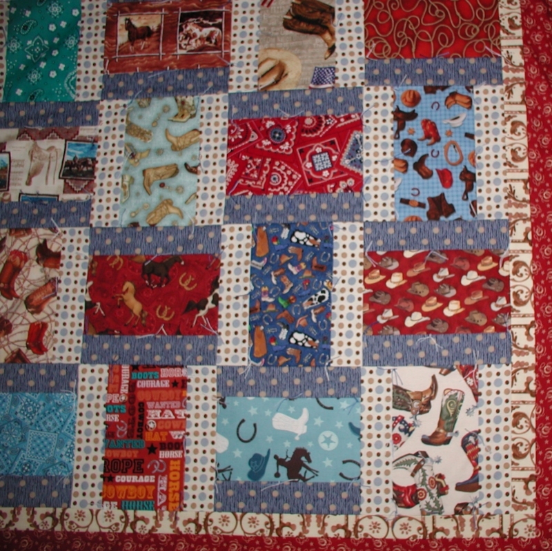 Winter Quilt For Boys, Western Theme Boys Quilt, Baby Boys Western Quilt - $95.00