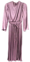 VTG 1980s Tori Lutz Purple Crystal Pleated Gown Dress Disco Glam Sz M/L - $94.05