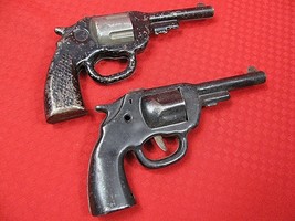 2 Vintage Pressed metal pistols - one is a Wyandotte - £26.85 GBP