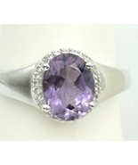 925 Sterling Silver Amethyst Ring – Size 6.75 – QJ IN – Oval Cut Quartz ... - $36.99
