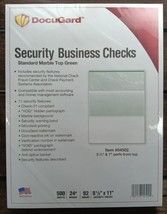 Docugard 04502 Security Business Checks Marble Top Green 500 Sheets - £7.98 GBP