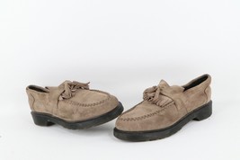 Vtg Dr Martens Womens 6 Distressed Suede Leather Chunky Platform Tassel Loafers - £181.97 GBP