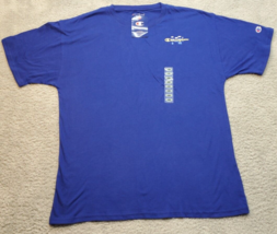 Champion T Shirt Mens Large Blue 100% Cotton Athleticwear Short Sleeve Crew Neck - £14.62 GBP