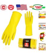 5 Pairs of Durable Rubber Dishwashing Gloves for Multi-Purpose Household... - $85.13
