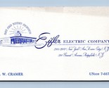 Eifler Electric Company Vintage Business Card Union City New York BC1 - £7.85 GBP