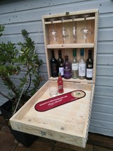 Handmade Fold-Down Garden Wall Bar – Rustic Outdoor Drinks Station - €77,40 EUR