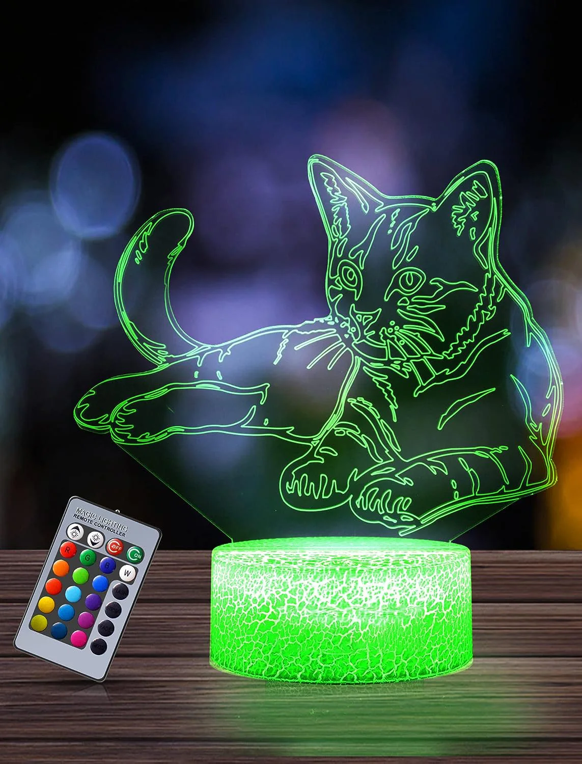 Anime Cat Carton 3D Led Night Light Touch Switch Safe Table Lamp Childre... - $13.88+