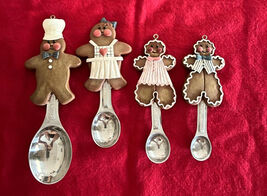 4 Kurt Adler Gingerbread Measure Spoons 1 Tbs 1 Tsp 1/2 tsp 1/4 Tsp - $269.75 MXN