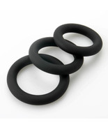 LeLuv Round Smooth Penis Ring 3 Pack Silicone Firmer Erection Rings for Men - £10.51 GBP