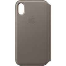 NEW Genuine Apple MQRY2ZM/A Taupe Brown Leather Folio Case Cover for iPhone X - £26.24 GBP