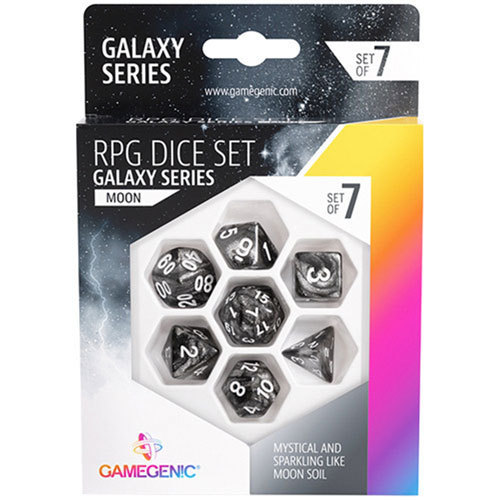Gamegenic Galaxy Series RPG Dice Set 7pcs - Moon - $31.21