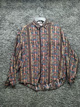 Vintage Goouch Shirt Men Large Rayon Busy Pop Art Lightweight Abstract - £29.32 GBP