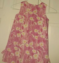 Lilly Pulitzer Little Girls Pink Floral Daisy Butterflies Shift Dress Sz 6 - £31.00 GBP