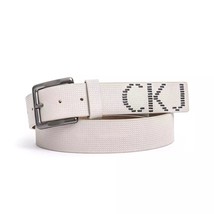 CALVIN KLEIN JEANS Elevate Your Style with Beige Leather Belt - £78.10 GBP