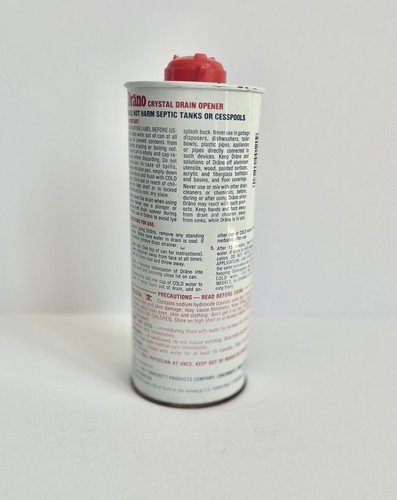 NOS Drano CRYSTAL Drain Opener JUMBO 26oz Can Clog Remover NEW Full Item image 2