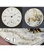 Elgin Natl Watch Co. pocket watch movement face hands 6s 7j 1900 - $41.60 CAD