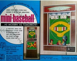 Mini Baseball Arcade Flyer Chicago Coin Vintage 1972 Retro Art Print Promo Sheet - £25.72 GBP