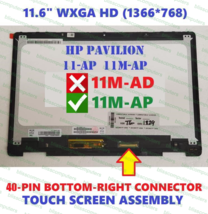 HP Pavilion x360 11-ap 11m-ap LCD Screen Assembly Touch 1366x768 Bezel - $126.23