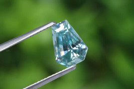 10.00 Carat Blue Coffin Shape Antique Loose Moissanite Diamond For Ring Jewelry - £34.93 GBP+