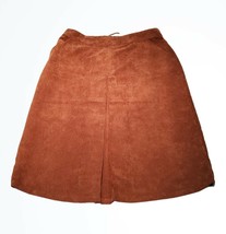 Christopher &amp; Banks Brown High Waisted Pleated Corduroy Midi Skirt New W... - £19.68 GBP