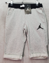 Air Jordan Bermuda Shorts Boys Medium Gray Light Wash Cotton Elastic Waist Logo - £17.63 GBP