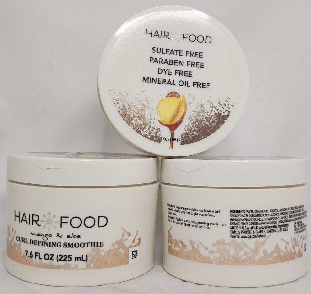 (3 Ct) Hair Food Mango & Aloe Curl Defining Smoothie Sulfate Paraben Free 7.6 Oz - £22.20 GBP