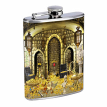 Pirate Treasure D6 Flask 8oz Stainless Steel Hip Drinking Whiskey - £11.83 GBP