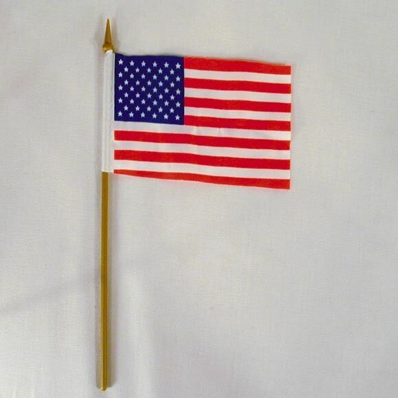 12 AMERICAN 4 X 6 IN FLAG ON STICK flags usa banner NEW 4X6 INCH united ... - $6.64