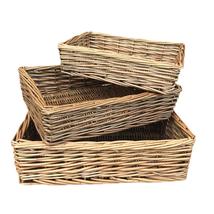 Antique Wash Rectangular Straight Sided Wicker Tray - £16.68 GBP+