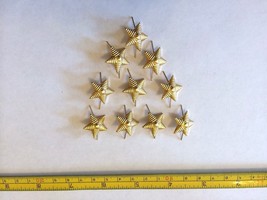 Lot of 10 USSR Army Major Epaulet Metal Rank Star pin. Gold Ribbed 20 mm - $7.51