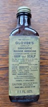 Vintage *EMPTY* Glover's Mange Medicine Bottle Collectible Dandruff Scal... - $21.99