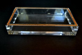 Mike &amp; Ally Guest Towel Holder - Vanity Tray Clear Ice Lucite + Crystals - £180.41 GBP