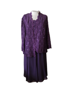 Purple Sequin Skirt Set Petite Large - £27.15 GBP