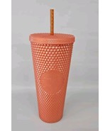 NEW Starbucks Tumbler - Orange Diamond Studded Plastic Cold Cup - Venti ... - $24.70