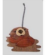 Otter Wooden Intarsia Handmade Handcrafted Hanging Ornament - $14.80