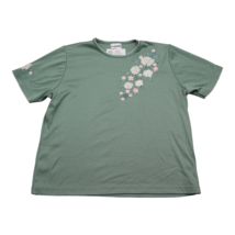 Bon Worth Shirts Womens M Green Crew Neck Short Sleeved Floral Print Tee - £18.18 GBP