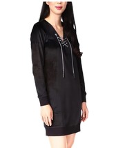 Michael Kors Women&#39;s Black Velour Long Sleeve Lace Up Chain V Neck XXS NWT - £50.67 GBP
