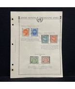 United Nations Stamp Book Page Lot Of 6 Stamps Unposted ARI UND HRD Vtg ... - £14.18 GBP