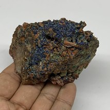 162g, 3&quot;x2.2&quot;x1.9&quot;, Azurite Malachite Red Quartz Mineral Specimen @Morocco, B111 - £15.72 GBP