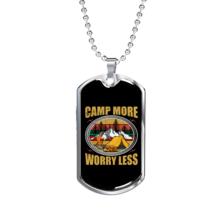 Camper Necklace Camp More Worry Less Necklace Stainless Steel or 18k Gold Dog T - £37.32 GBP+